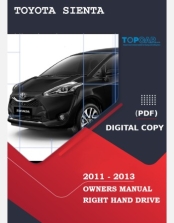 TOYOTA SIENTA 2011 2012 2013 OWNERS MANUAL IN ENGLISH